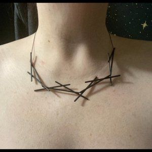 Pursuits sixes and sevens matte black necklace